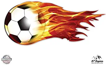 GT Graphics Soccer Ball on Fire Flames - Vinyl Sticker Waterproof Decal