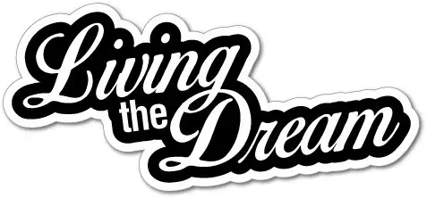 LIVING THE DREAM Sticker Decal Funny Car Prank Laptop