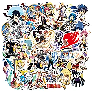 50 Pcs Cute Fairy Tail Stickers Anime Themed Piece Sticker Decal Set for Kids Adults - Laptop Motorcycle Skateboard Decals