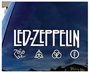 Led Zeppelin British Rock Band Album Logo Silhouette Car Truck Laptop Window Decal Sticker White - Sticker Graphic - Auto, Wall, Laptop, Cell