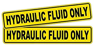 Pair HYDRAULIC FLUID ONLY Decals / Stickers / Labels / Markers Fuel Gas