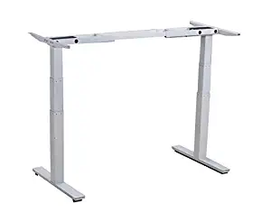 Rise UP Electric Adjustable Height Width Standing Desk Legs Frame Base. Ergonomic Motorized sit to Stand up Home Commercial Office Table. Dual 2 Motors. 4 Programmable Memory. White