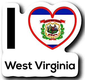 Love West Virginia State Decal Sticker Home Pride Travel Car Truck Van Bumper Window Laptop Cup Wall - One 5 Inch Decal - MKS0048