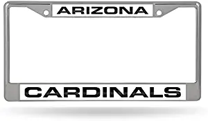 NFL Rico Industries Laser Cut Inlaid Standard Chrome License Plate Frame, Arizona Cardinals