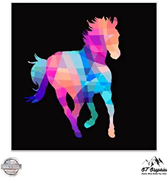GT Graphics Colorful Mustang Horse - Vinyl Sticker Waterproof Decal