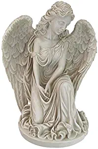 Design Toscano SH7210 Quiet Countenance Praying Angel Garden Statue, Antique Stone