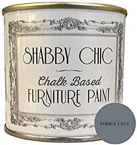 Shabby Chic Furniture Chalk Paint: Chalk Based Furniture and Craft Paint for Home Decor, DIY Projects, Wood Furniture - Chalked Interior Paints with Rustic Matte Finish - 250ml - Pebble Grey