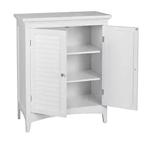 2-Shutter Doors Floor Cabinet in White