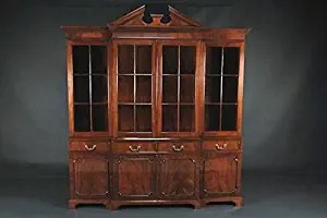 Breakfront 4 Door Brown Mahogany China Cabinet